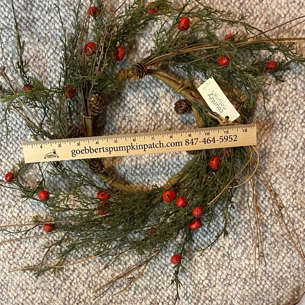 Festive Green and Red Holiday Wreath